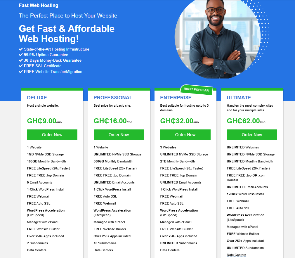 How to Start a Blog in Ghana: Comprehensive Guide (2025) 2 Aveshost hosting packages