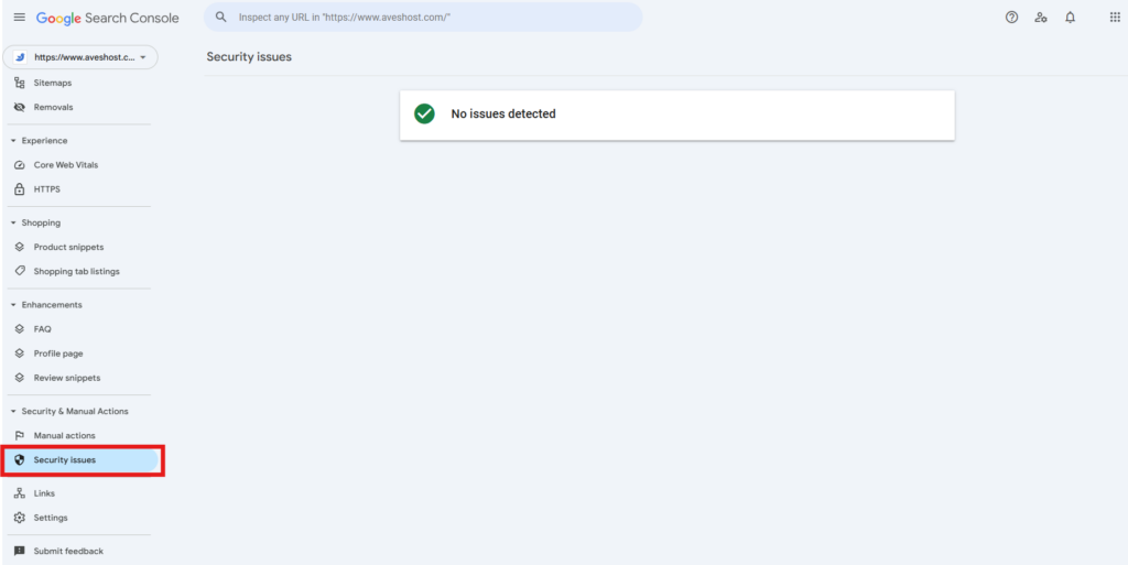 Chrome's "Dangerous Site" Warning: Meaning & How to Fix 3 Google Search Console showing that no security issues were detected