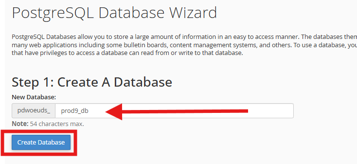 How to Set Up a PostgreSQL Database and User in cPanel 2 Create PostgreSQL Database