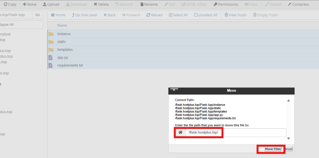 How to Deploy Django App on cPanel (The Ultimate Guide) 5 How to deploy flask app - Moving files to root directory