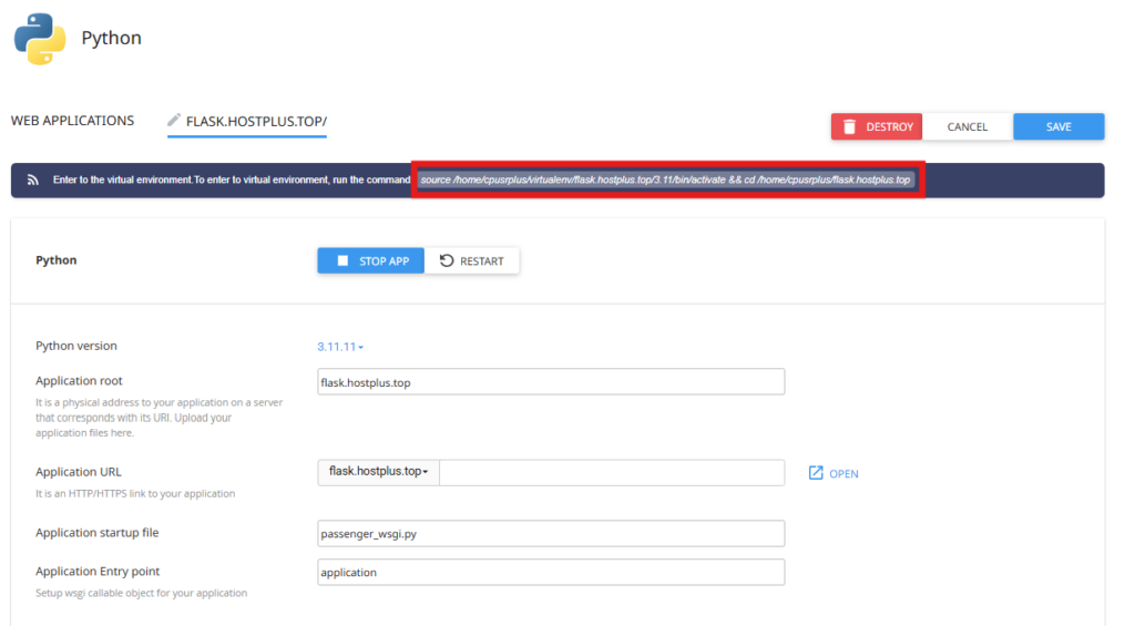 How to Deploy Django App on cPanel (The Ultimate Guide) 3 How to deploy flask app - Virtual environment path